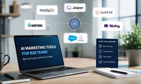 AI marketing tools supporting B2B lead generation, content creation, and campaign optimization