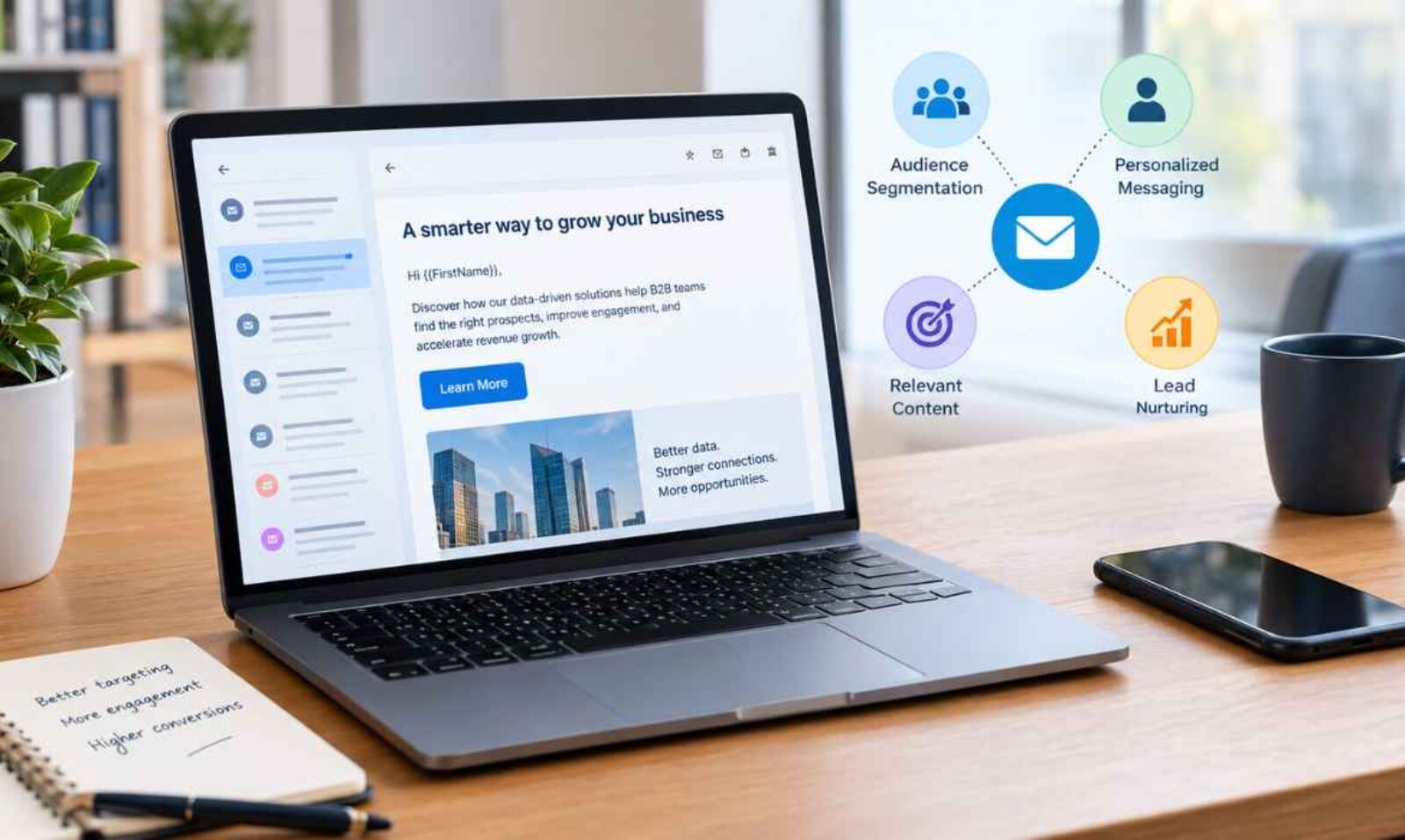 B2B email marketing best practices for audience segmentation, personalized campaigns, and lead nurturing