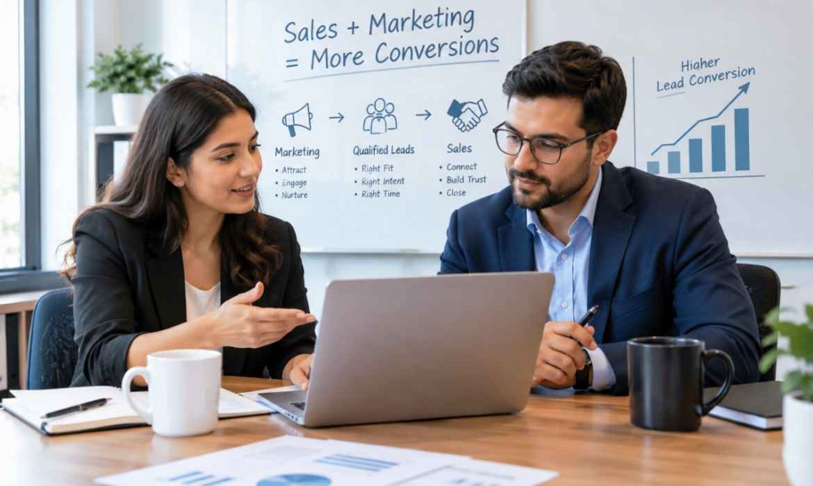Sales and marketing alignment strategy for improving B2B lead conversion